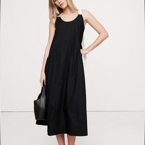 banana republic cotton poplin swing midi dress
